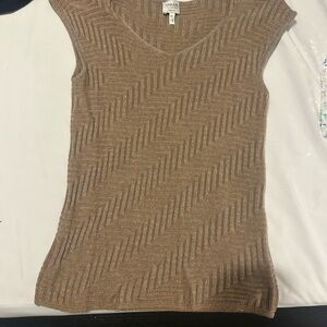 Armani Collezioni Beige Chevron Knit Top